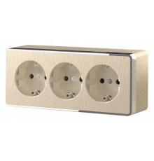 Розетка влагозащищенная с заземлением и с шторками Werkel Gallant (шампань рифленый) W5073110 Gallant (шампань рифленый)