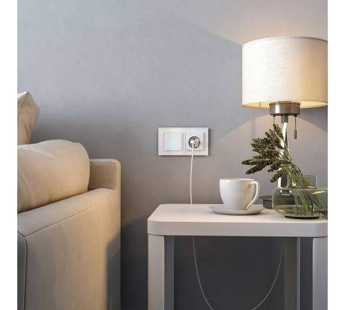 Розетка с заземлением и с шторками, без рамки с Wi-Fi Werkel белый W1171601