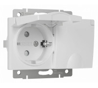 Розетка двойная влагозащищенная с заземлением и с шторками с крышкой Werkel белые W1172201