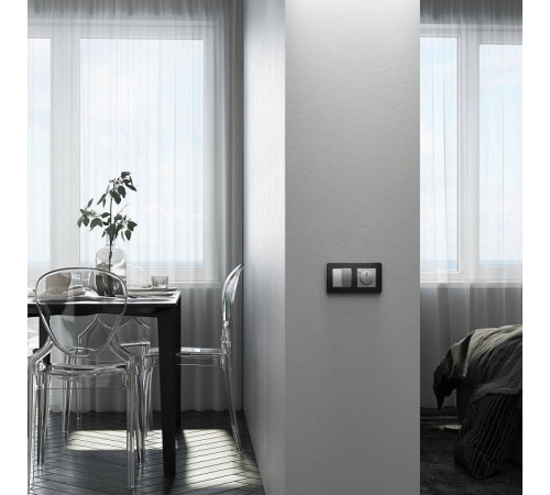 Выключатель двухклавишный без рамки Werkel серебряный W1123008