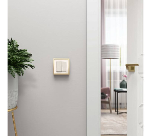 Рамка на 1 пост Werkel Baguette айвори/латунь W0012851