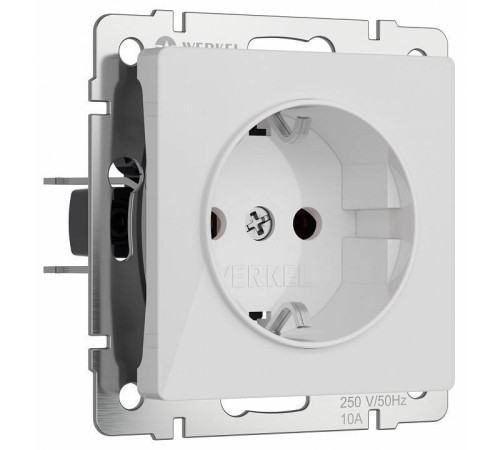 Розетка с заземлением и с шторками, без рамки Werkel Белый акрил W1171141