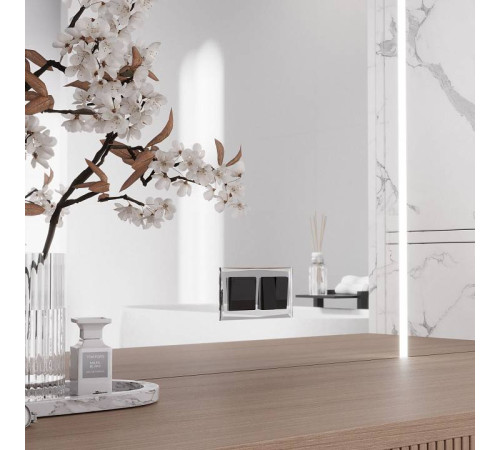 Выключатель перекрестный двухклавишный без рамки Werkel Черный акрил W1123048