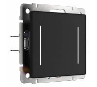 Выключатель сенсорый двухклавишный с подсветкой и функцией Wi-Fi, без рамки Werkel черные W4523008