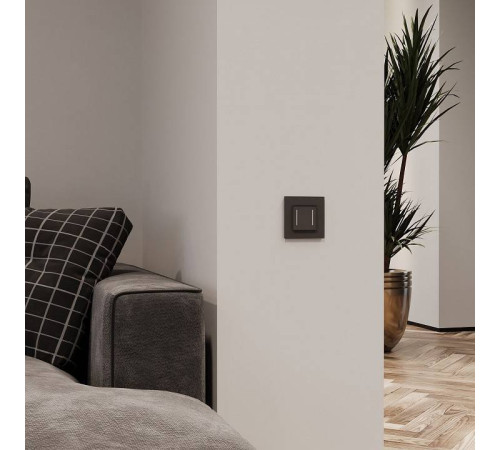 Выключатель сенсорый двухклавишный с подсветкой и функцией Wi-Fi, без рамки Werkel черные W4523008