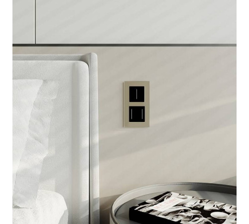 Выключатель сенсорый двухклавишный с подсветкой и функцией Wi-Fi, без рамки Werkel черные W4523008