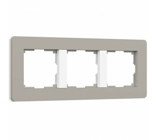Рамка на 3 поста Werkel Split дымчатый/белый, soft-touch W0033067
