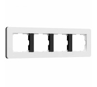 Рамка на 4 поста Werkel Split белый/черный, soft-touch W0043068