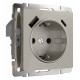 Розетка с заземлением и со шторкой и 2хUSB type A и C, без рамки Werkel дымчатый W1271704