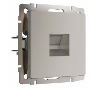 Розетка Ethernet RJ-45 и со шторками, без рамки Werkel дымчатый W1281004