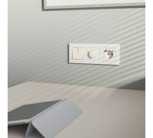 Розетка с заземлением и со шторкой и 2хUSB type A и C, без рамки Werkel айвори матовый W1171762