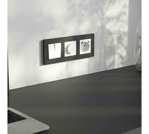 Розетка с заземлением и со шторкой и 2хUSB type A и C, без рамки Werkel белый матовый W1171761