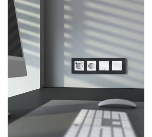 Розетка с заземлением и со шторкой и 2хUSB type A и C, без рамки Werkel белый матовый W1171761