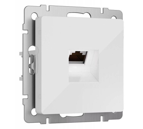 Розетка Ethernet RJ-45 и со шторками, без рамки Werkel белый W5120101