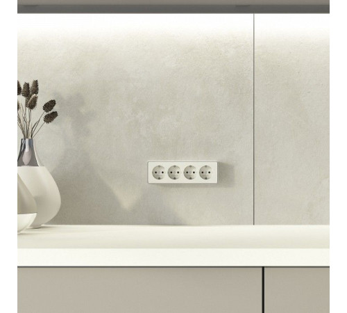Розетка четверная с заземлением и со шторками Werkel Gallant W5072204