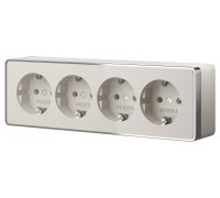 Розетка четверная с заземлением и со шторками Werkel Gallant W5072204