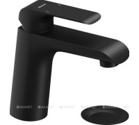 Смеситель для умывальника RAVAK Flat FL 013.20 с донным клапаном черный X070172