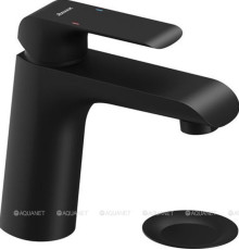 Смеситель для умывальника RAVAK Flat FL 013.20 с донным клапаном черный X070172