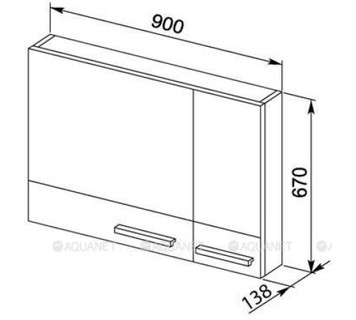 Зеркало-шкаф Aquanet Нота 90 белый 00165371
