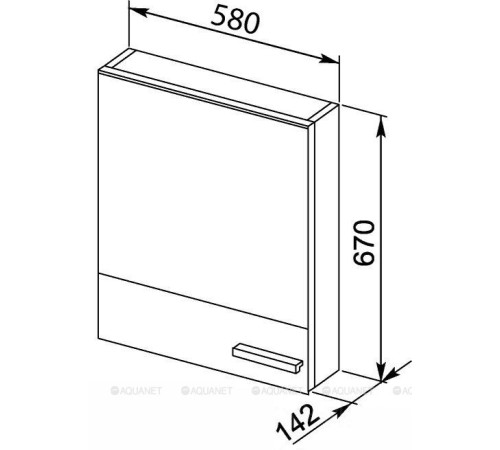Шкаф-зеркало Aquanet Верона 58 белый (камерино) 00175344