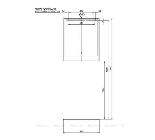 Зеркало Aquanet Милан 70 LED белый глянец 00336391