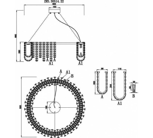 Подвесная люстра Zortes Amanda ZRS.30514.22