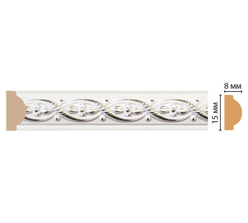 Молдинг DecoMaster 130-7D 15х8х2400 мм 130-7D