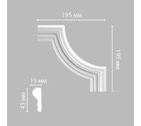 Угловой элемент DECOMASTER 97154-2 195x195x17 мм 97154-2