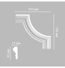 Угловой элемент DECOMASTER 97154-2 195x195x17 мм 97154-2