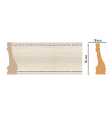 Плинтус напольный из полистирола DECOMASTER 60х18х2400 мм 192-14