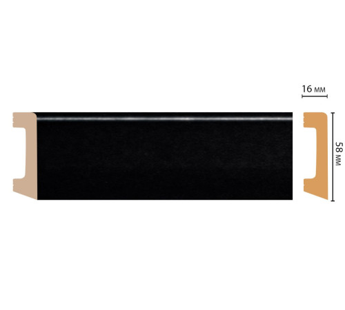 Плинтус напольный Decomaster D234-195 ДМ 58х16х2400 мм D234-195 ДМ