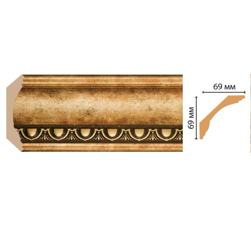 Плинтус потолочный DECOMASTER 100D-57 полистирол 69х69х2400 мм 100D-57