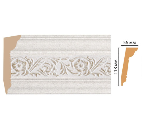 Плинтус потолочный DECOMASTER 129D-19D полистирол 113х56х2400 мм 129D-19D