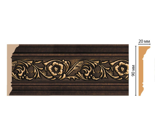 Плинтус потолочный DECOMASTER D226-56 90х20х2400 мм D226-56