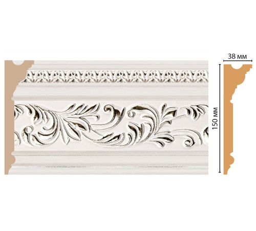 Плинтус потолочный Decomaster D214-60 ДМ 150х38х2400 мм D214-60 ДМ