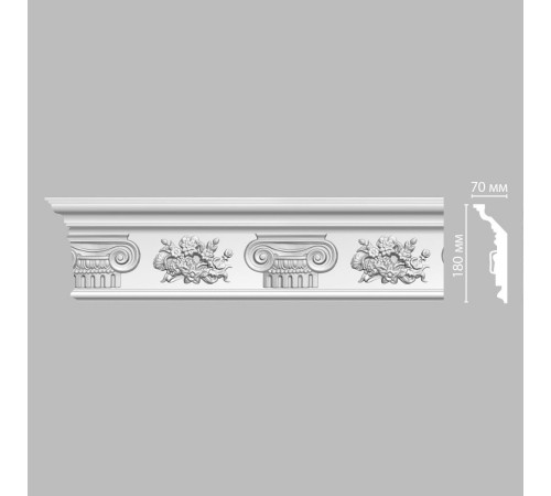 Плинтус потолочный DECOMASTER DT-9830 полиуретановый с орнаментом 62х180х2400 мм DT-9830