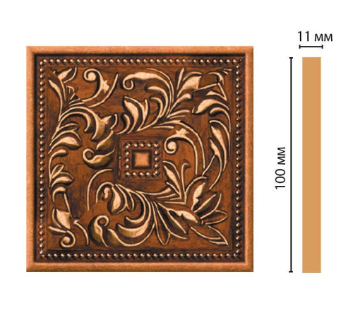 Вставка декоративная цветная DECOMASTER 100х100х11 мм полистирол 156-2-1223