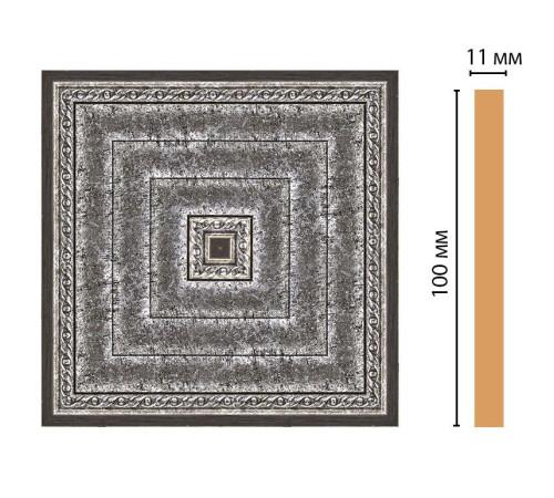 Вставка декоративная цветная DECOMASTER 100х100х11 мм полистирол 156-2-44