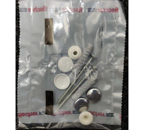 Комплект вертикальных крепежей SIMAS для унитаза и биде хром/белый F90cr/bi