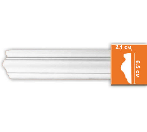 Молдинг DECOMASTER 97022F полиуретановый гибкий гладкий 65x21x2400 мм 97022F