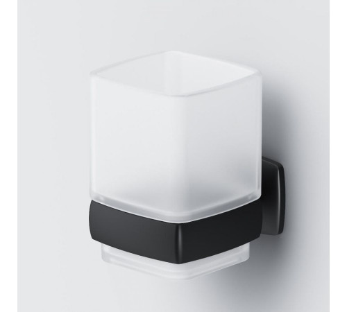 Стакан для зубных щеток AM.PM Gem стеклянный настенный черный A9034322