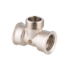 Тройник резьбовой Hogart 3/4 ВНВ латунь никелированная BF51305