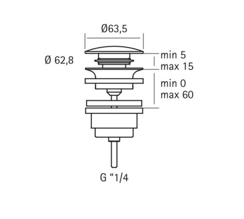 Донный клапан QuadroDesign Source Up-down brushed stainless steel SC015AS