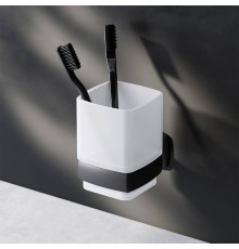 Стакан для зубных щеток AM.PM Gem стеклянный настенный черный A9034322