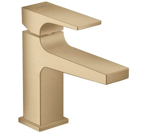 Смеситель для раковины Hansgrohe Metropol 100 однорычажный клапан Push-Open шлифованная бронза 32500140