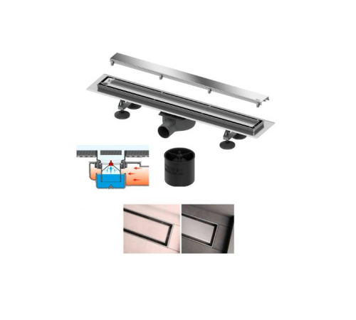 Комплект для монтажа дренажного канала 2 в 1 TECE TECElinus основа tile и панель steel 60 см хром 15103069