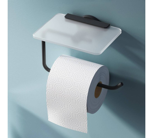 Держатель для туалетной бумаги с полкой AM.PM X-Joy черный A85A341522