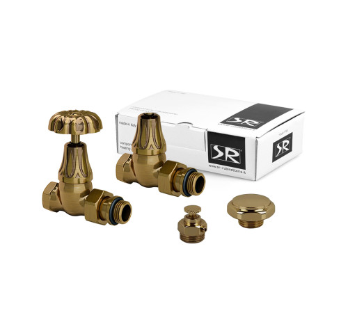 Комплект вентилей SR Rubinetterie Floral Old Style 1/2 прямой бронза K338-1500Z000