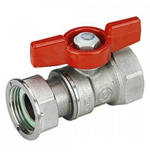 Кран шаровой Giacomini R251P 1/2х3/4 ВР-НГ хромированный с красной ручкой-бабочкой R251PX003