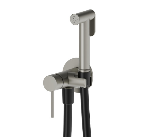 Смеситель с гигиеническим душем Newform Idroscopini шланг 120 см PVD Brushed Gun Metal 886E.59.064